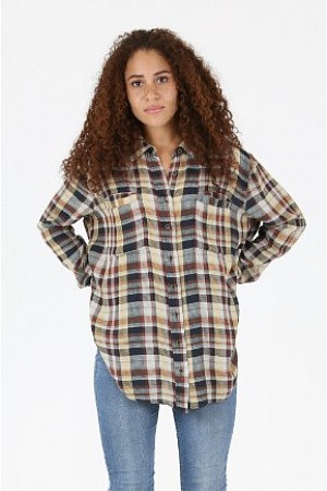 OVERSIZED PLAID BUTTON DOWN